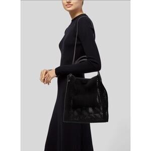 Rag & Bone Summer Passenger Tote Netted Leather Black - 13.5" x 13"